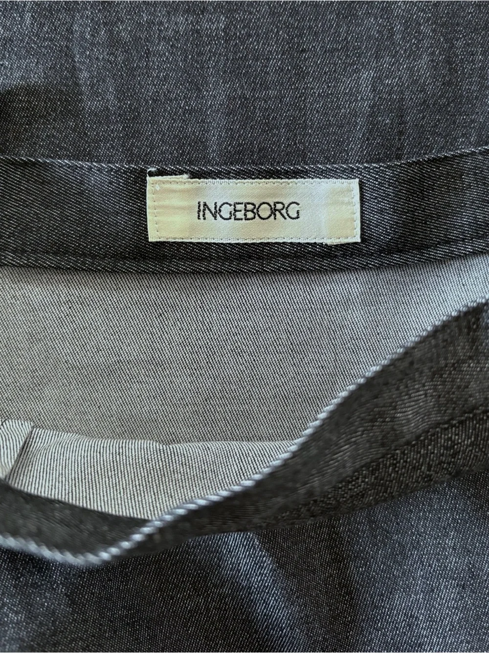 Ingeborg Women's M/L Gray Wrap Midi Skirt Stretch Japan Office Old Money Chic